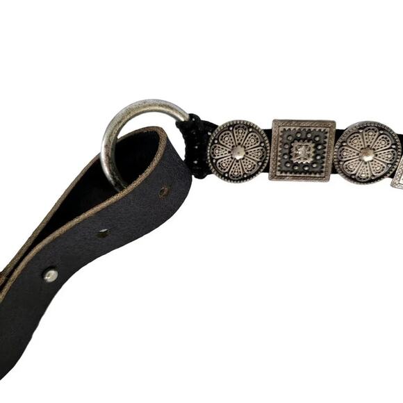 Antoniazzi Firenze Leather Belt Black Silver Women Size XL Italian Designer main image 8